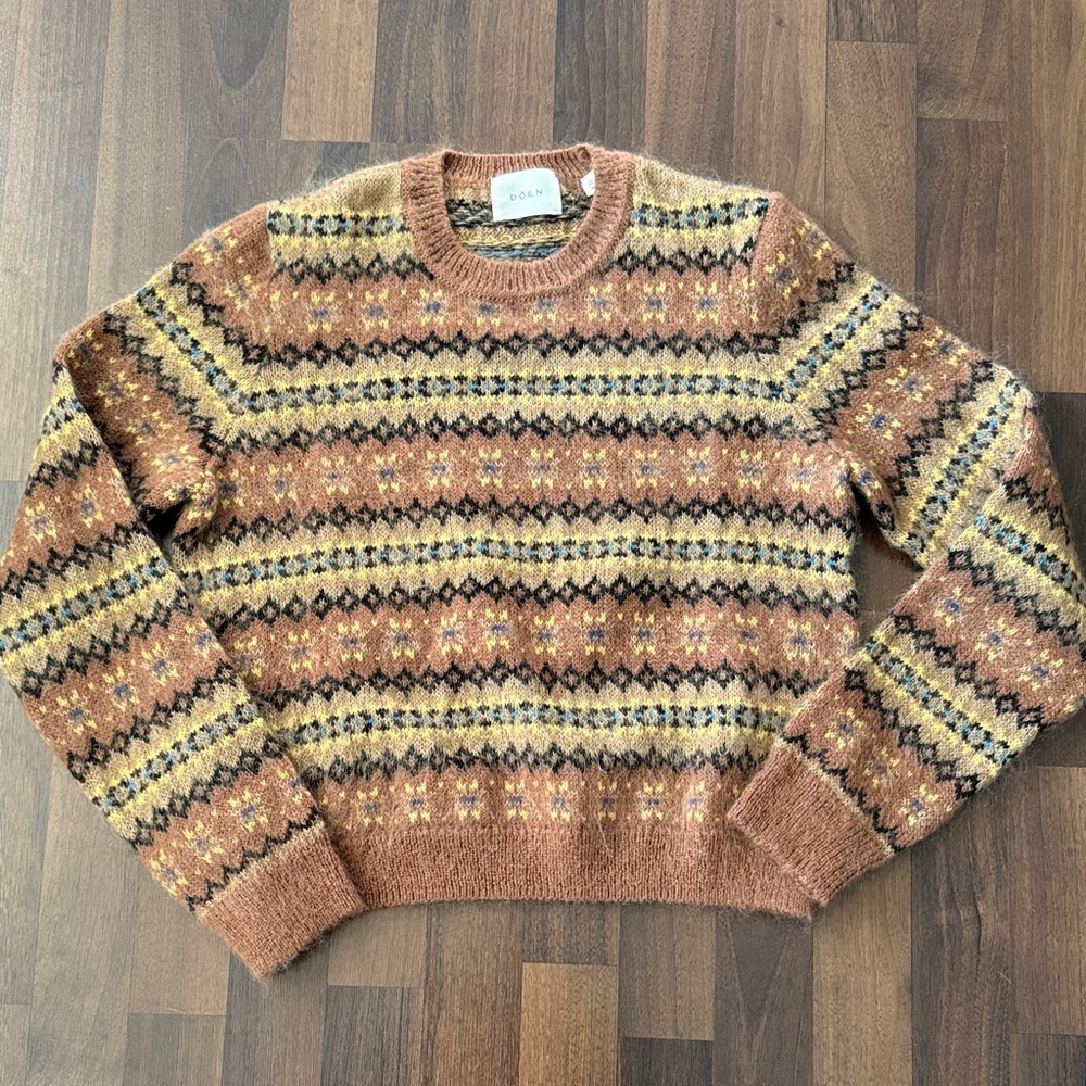 Doen tan fair isle sweater